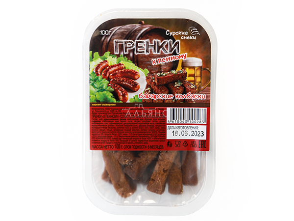 Сурские гренки Баварские колбаски (100 гр) в Люблино