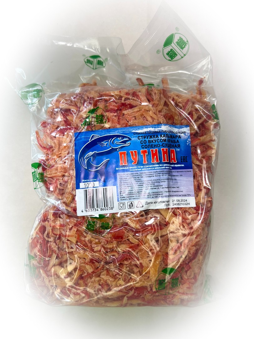 Кальмар стружка со вкусом краба "Розовая" (ПУТИНА) в Люблино